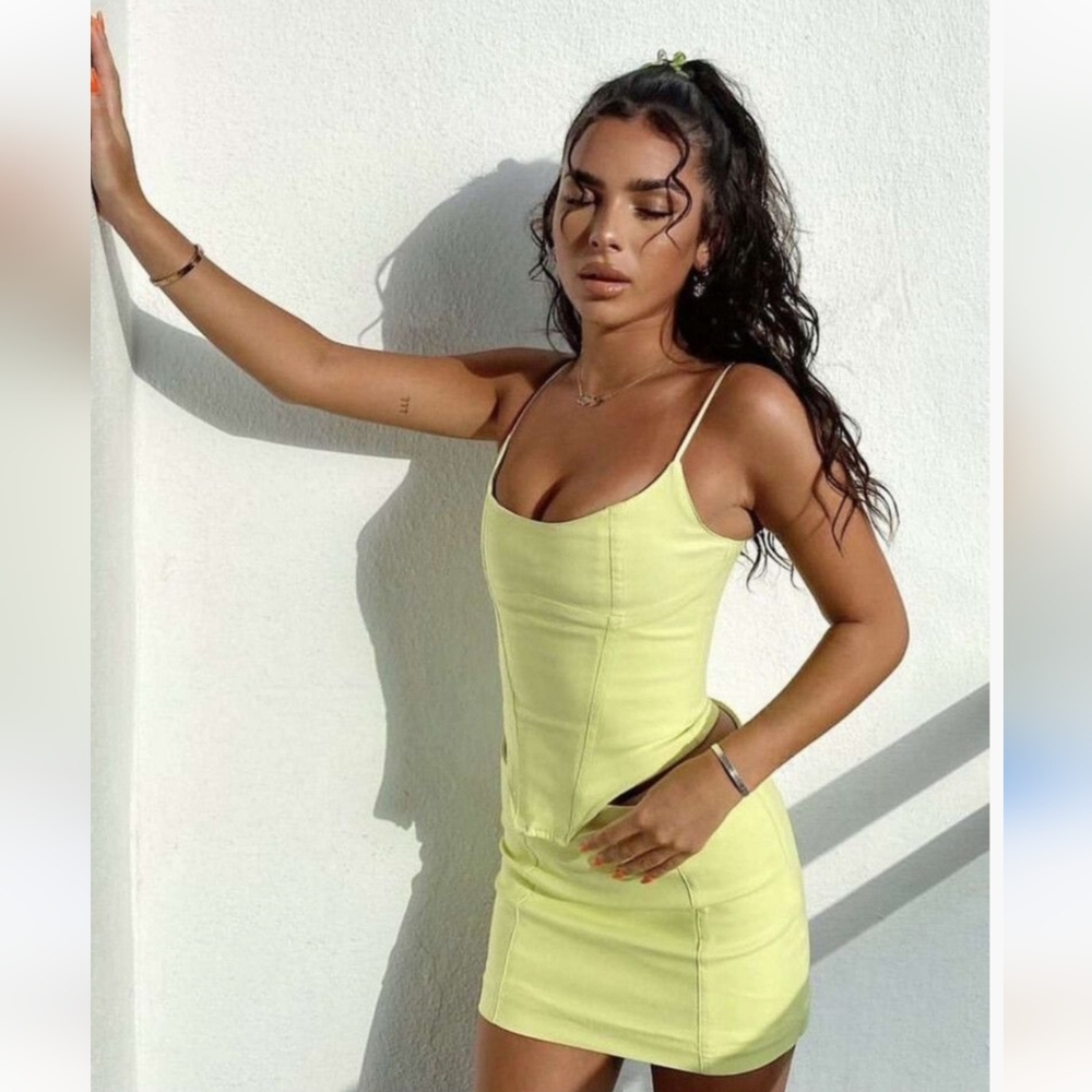 Neon Satin Dress NwT
